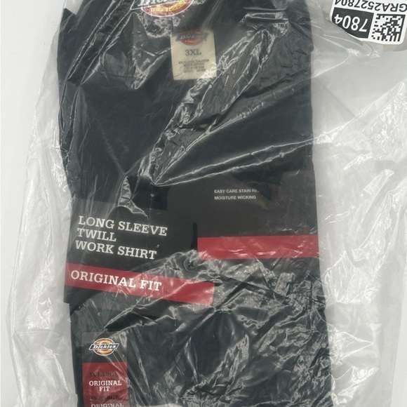 Dickies Long Sleeve Twill Work Shirt 3XL Black Original Fit NWT - Picture 8 of 8